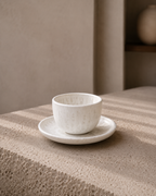 Cappuccino Cup + Untersetzer Off-White | 2er-Set